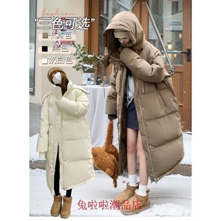 韓國東大門羽絨外套過膝長版-10度保暖棉服長款棉衣女生冬天寬鬆羽絨棉服學生外套防風禦寒麵包服外套寬鬆加厚ins棉服外套