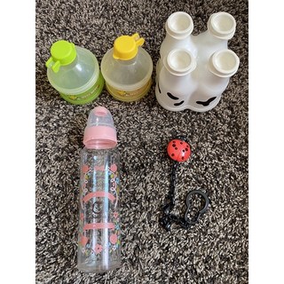 小獅王 玻璃奶瓶 貝喜力克乳牛外出奶粉罐與奶嘴夾哺育用品, 1個