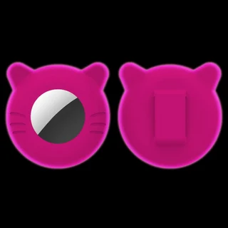 에어태그 고양이 칼라 거치대 소형 에어태그 고양이 칼라 거치대 실리콘 케이스 커버 고양이 개 애완동물, 15 Glow Pink-Cat ears