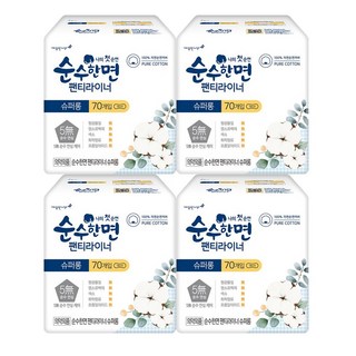 순수한면 라이너, 슈퍼롱, 70개입, 4개