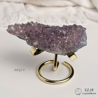 石至晶日 天然巴西紫鈦原礦片 ARQ26 黃磷鐵礦 紫鈦晶 針鐵礦 天然紫水晶 招財水晶 啟發智慧, 1個, 紫