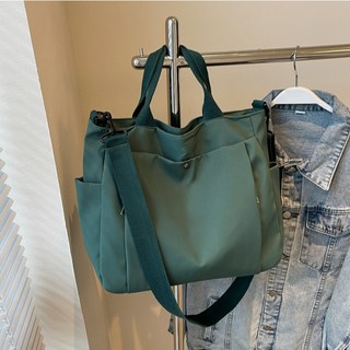 Urban Explorer 簡約輕量尼龍托特包 可放A4手提側背包, 綠色