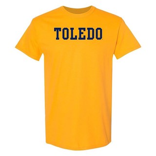 Toledo Rockets 베이직 블록 팀 컬러 티셔츠 칼리지 대학교 골드. S