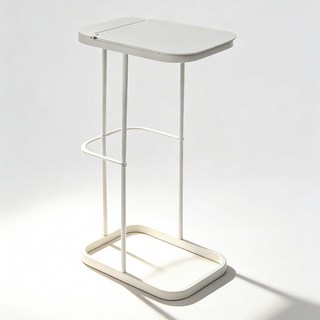 韓式透明分類垃圾桶架 大號翻蓋金屬支架 廚房/客廳/臥室/辦公室適用, 白色