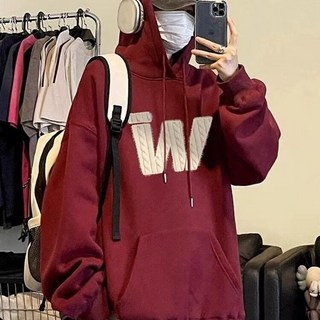 潮牌聯名日系痞帥字母印花上衣男寬鬆重磅250克慵懶風連帽衛衣女