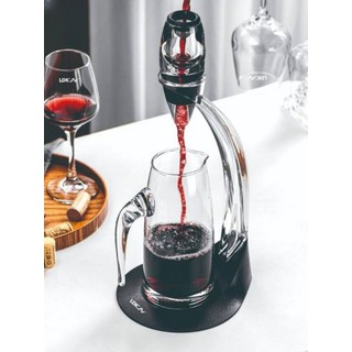 휴대용 와인 디켄터 크리스탈 와인용품 공기 흡입 주입 필터망 디스펜서 스탠드, 1개, 1L