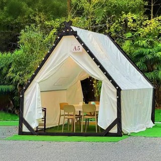 글램핑 인디언 텐트 감성 삼각 방갈로 바베큐 펜션 오두막 그늘막 야외 장박 불멍, 사각 튜브 2.5x2.5m