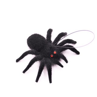 《小日子家居館》萬聖節植絨蜘蛛恐怖裝飾 小蜘蛛擺件 惡搞整蠱 仿真植絨蜘蛛 萬聖節布置, 1個