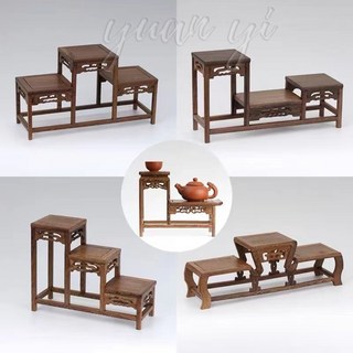 貝貝 實木博古架 置物架 雞翅木多寶閣 茶杯茶壺展示架 奇石古董架 礦石展示架 神明底座 原木疊座 幾桌宴王優選, 1個, 雞翅木 雕花小平板,（根據尺寸選擇物流）