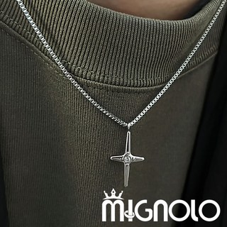 MIGNOLO 鈦鋼項鍊 男生項鍊 鋼鍊 嘻哈項鍊 十字架項鍊 星芒