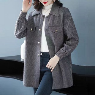 여성 니트 가디건 고급 가을겨울 베이직 패션 하프 코트 데일리룩 빅사이즈 아우터 바람막이 3가지 컬러