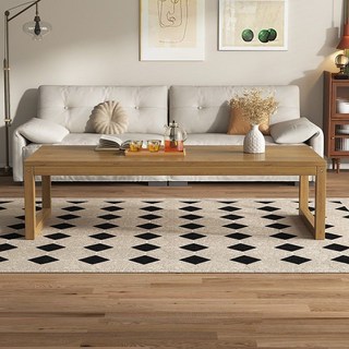 實木茶几簡約現代小戶型客廳家用民宿桌子北歐茶桌日式宅寂風矮桌, 60*60*40咖啡色,組裝