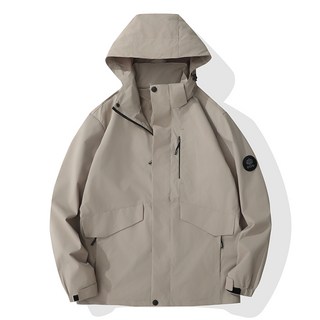 春秋季男女款戶外運動休閒防風防水沖鋒衣情侶外套-多口袋大容量