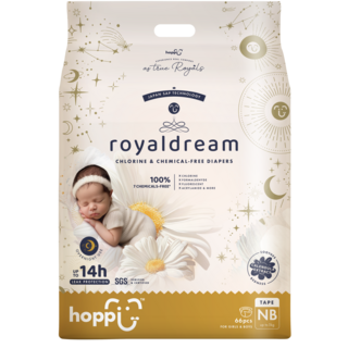 hoppi royaldream 紙尿褲 日本SAP技術 14小時防漏 金盞花萃取 66片, NB, 264個