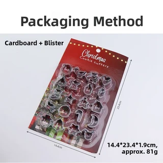 크리스마스 쿠키 베이킹 금형세트 20pcs DIY 스테인레스 스텐 스틸 눈송이 케이크 주방 도구, 01 미니 크리스마스 쿠키 커터 20개세트 흡입카드