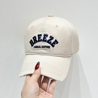BREEZE 韓國刺繡棒球帽 磨毛水洗 鴨舌帽 復古字母 電繡帽子 美式軟頂