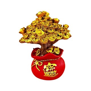 招財進寶水晶搖錢樹擺件，居家辦公室風水裝飾品，提升財運，吉祥如意, 金色發財樹