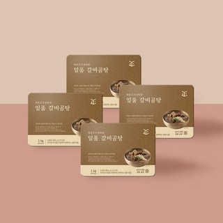 바른고기 정육점 일품갈비곰탕 1000g X 4개, 없음, 1kg