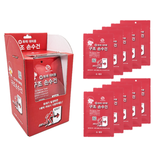 화재대피용 구조손수건 습식 방연마스크(재난안전인증제품), 10개, 레드