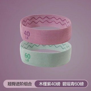 瑜伽彈力帶 臀部訓練拉力帶 女用健身阻力帶 彈力圈 翹臀神器, 進階組合【木槿紫40磅+碧瑤青60磅, 1個