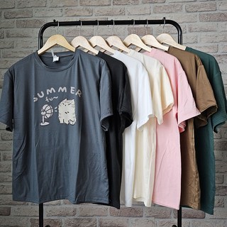 고양이 프린팅 티셔츠 반팔티 집사템 커플티 가족티 반려묘 실내복 이너티