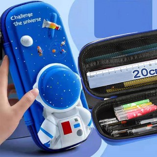 하루연구소 3D 입체 필통 대용량 파우치, 1개, 우주인 블루