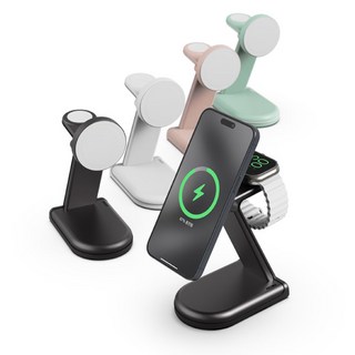 2in1 MFM 맥세이프 애플워치 고속 무선 충전기 MC510, 2in1맥세이프충전기-MC510, 1개, 민트