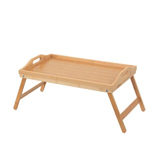 日式原木床上折疊小餐桌, 淡黄色