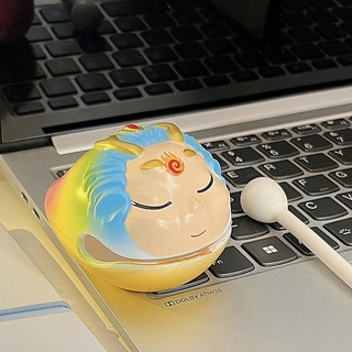 嗨購 龍年可愛小木魚 療癒減壓小物 辦公桌面擺件 療癒發洩禮物, 1個, 龍年小木魚