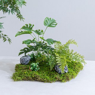 정원조경세트A (DIY) 플라워트리 녹색조경 인테리어 조화 플랜테리어 실내 장식 꾸미기, 1개, 몬스아디안텀