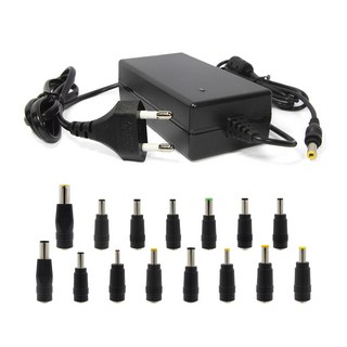 HDTOP 국산 12V 5A 모니터 어댑터 일체형 15종 젠더 HT-AD091 DC잭 외경5.5mm 내경2.1mm 변환젠더15종 포함, 1세트