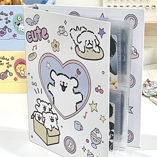 小卡卡冊 收納卡冊 高顏值小眾ins風線條小狗卡冊小紅書同款A5硬殼四格卡追星收納冊 高顏值簡約 收藏福利, 1個, -線條小狗A5卡冊【無內頁】,（關注小店丨優先發貨）