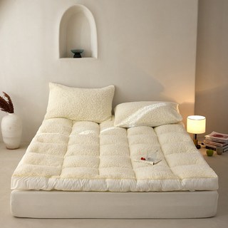 이지홀릭 통세탁 사계절 반반 침대 토퍼 매트리스, 크림화이트