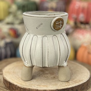 57 마리공방 큐티분 도자기수제화분 다육이가 잘 자랄수 있는 화분, 화이트, 1개