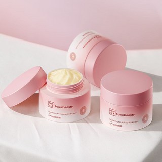 PUWU 貼貼霜妝前乳 打底霜 隔離隱形毛孔 保濕控油 橘子麵霜, 1個, 【服帖不卡粉】妝前貼貼霜壹瓶,45g 隱形毛孔/妝前打底不卡粉