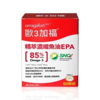 歐3加福 DHA 維持心血管健康 增強記憶力 每日輕鬆補充, 1個, 歐3加福 精萃濃縮魚油EPA 60顆/盒, 60顆