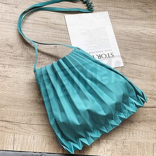 늘WAYS 에코 크로스백 터키블루 플리츠에코백