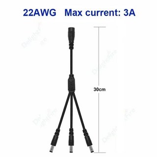 DC 전원 분배기 케이블 LED 스트립 조명용 DC 커넥터 코드 CCTV 카메라용 5.5mm 2.1mm 5V 12V 1-2 웨이 전원 어댑터 잭, [01] 1PCS, [13] 1 Female to 3 Male