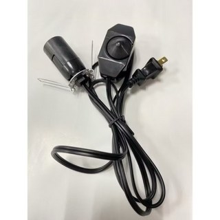 台灣製 鹽燈專用 微調電線 e12燈頭線粗 線長180公分, 1個, 黑色, 180mm