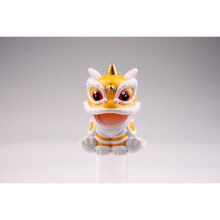 衫蒔光 Q版醒獅喜氣招財擺飾【三色可選】太陽能點頭舞獅 開幕送禮 現貨, 黃色