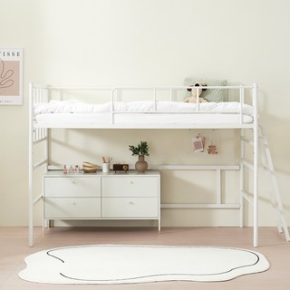 퍼니엘 안젤라 낮은 벙커침대/책상/이층 분리형 6단계 높이조절 성인 어린이 2층 좌식, 블랙(낮은벙커4~6단계)