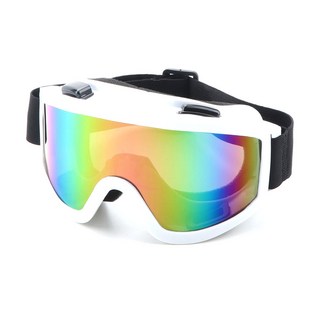 滑雪鏡 防風鏡 護目鏡 雪鏡 騎車護目鏡 可戴眼鏡 抗紫外線 抗UV, 白色和藍色