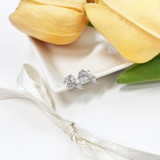 미다미 [2P] 나뭇잎 크리스탈큐빅 써지컬피어싱 (좌/우 세트)