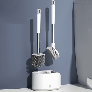 홈라인 벽걸이형 변기솔 청소솔 이중 브러쉬, 화이트, 1세트