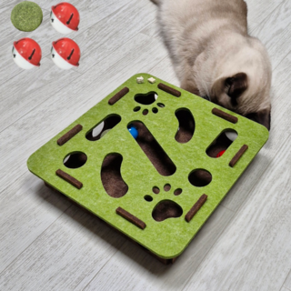 테일즈락 고양이 사냥 놀이 장난감 퍼즐볼 박스 숨은공 찾기, 1개, 그린