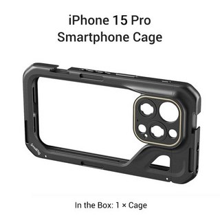 스마트폰 케이지 거치대 비디오 리그 키트 호환용 iPhone 15 Pro/15 Pro Max용 SmallRig 모바일 솔루션 블로깅용, 1) Cage For 15 Pro, 1개