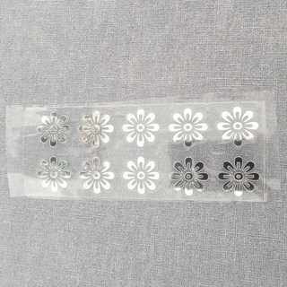 이로나 한복 전사지 전통문양 열전사 스티커 금박 은박 길상문 꽃문양, 1개, 전통 꽃무늬 패턴 -은박1.8cm직경/10개