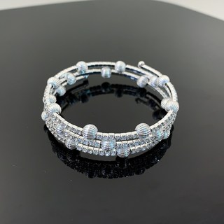 鴻利首飾廠 鋯石珍珠開口纏繞手環 小眾設計 疊戴手鐲 簡約冷淡風氣質高級感手飾