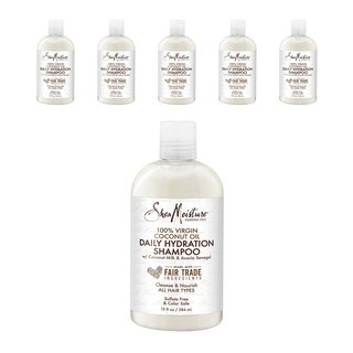 Shea Moisture 100% 버진 코코넛 오일 데일리 하이드레이션 샴푸, 384ml, 6개