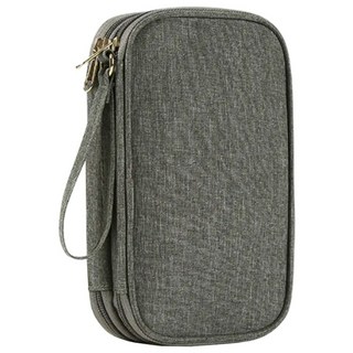 E.City多功能雙開手機證件數位收納包 防水, 灰色, 1個